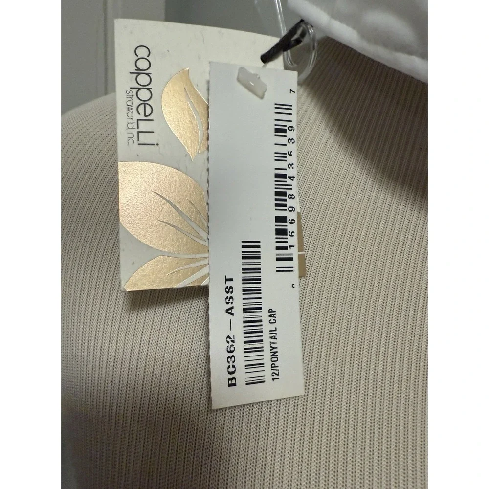 Cappelli Sports One Size Baseball Hat NEW WITH TAG Ponytail‎ Bun White
